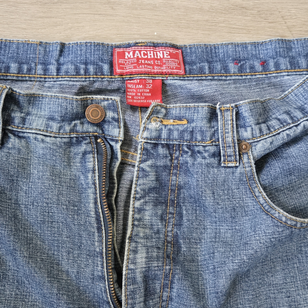 Machine Blue Relaxed Fit Jeans with Distressed Look - Picture 2 of 5
